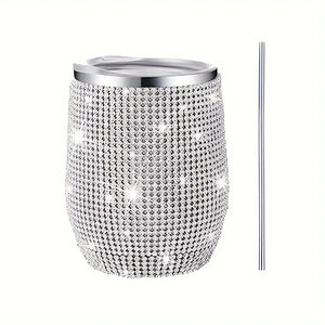 12oz Sparkling Rhinestone Studded Wine Tumbler