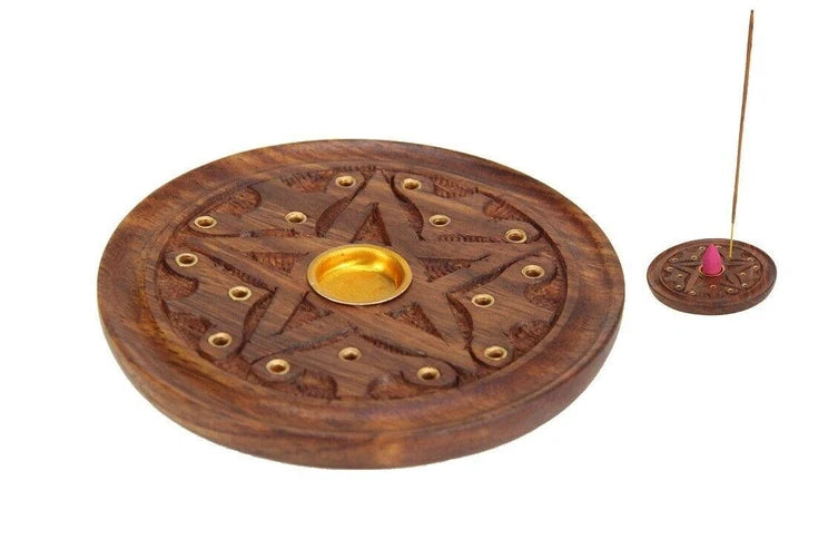 10cm Round Pentagram Cone/Incense Holder