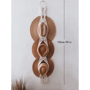 Boho Tassel Hanging Woven Hat Rack - 1, 2 & 3 Layers