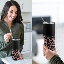 Load image into Gallery viewer, Leopard Print Tumbler with Lid and Straw