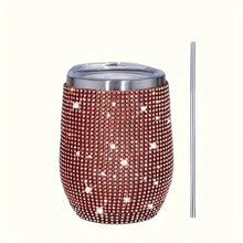 Load image into Gallery viewer, 12oz Sparkling Rhinestone Studded Wine Tumbler