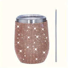 Load image into Gallery viewer, 12oz Sparkling Rhinestone Studded Wine Tumbler