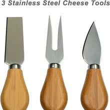 Load image into Gallery viewer, Bamboo Cheese Board With Cheese Knife Set