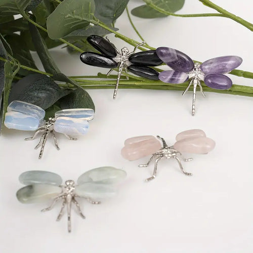 Natural Crystal Dragonfly Figurine