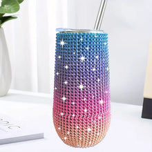 Load image into Gallery viewer, 6oz Sparkling Rhinestone Studded Wine Tumbler (Copy)