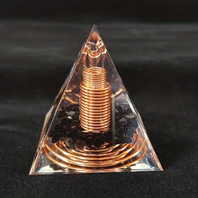 Load image into Gallery viewer, Orgonite Copper Pyramid with Obsidian