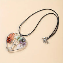 Load image into Gallery viewer, Natural Crystal Chukra Heart Stone Necklace