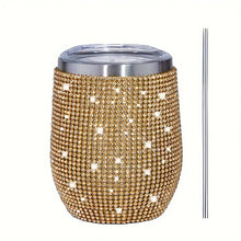 Load image into Gallery viewer, 12oz Sparkling Rhinestone Studded Wine Tumbler