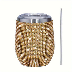 12oz Sparkling Rhinestone Studded Wine Tumbler