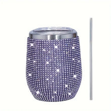 Load image into Gallery viewer, 12oz Sparkling Rhinestone Studded Wine Tumbler