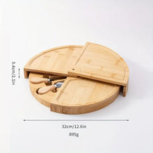 Load image into Gallery viewer, Bamboo Cheese Board With Cheese Knife Set