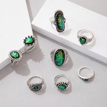 Load image into Gallery viewer, Ring Set - Opal Look - Fashion Jewellery - Set of 6