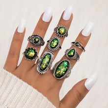 Load image into Gallery viewer, Ring Set - Opal Look - Fashion Jewellery - Set of 6