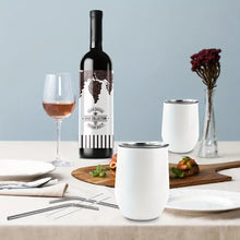 Load image into Gallery viewer, Thermal Mug, Stemless Wine Glass with Straw - Personalised Option