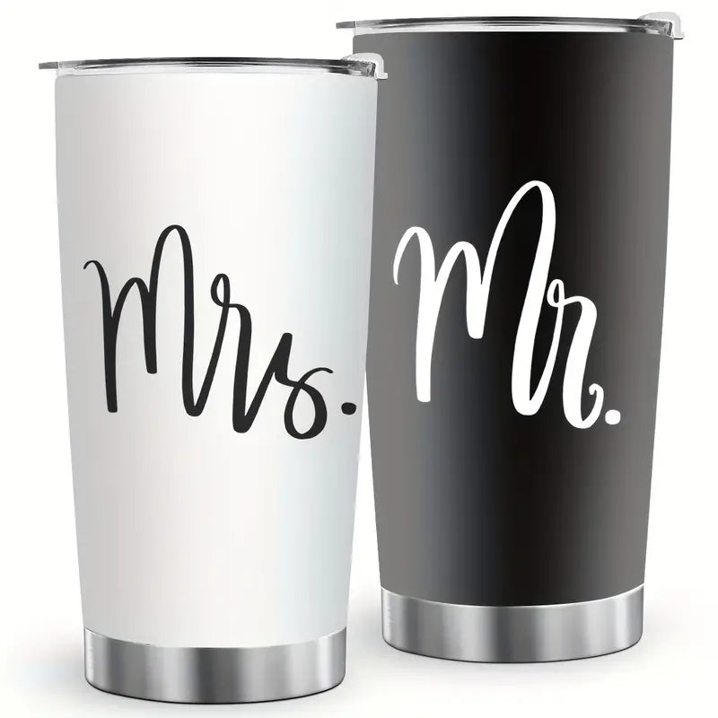 Mr. Mrs. Insulated Stainless Steel Tumbler with Lid