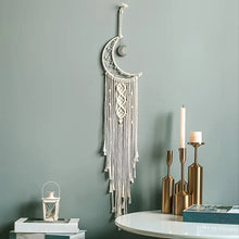 Load image into Gallery viewer, Boho Room Decor With Moon Macrame Wall Pediments