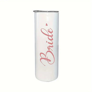 Bridal Wedding Skinny Tumbler with Lid