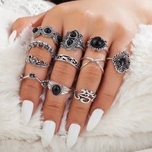 Load image into Gallery viewer, Ring Set - Obsidian - Fashion Jewellery - Set of 11