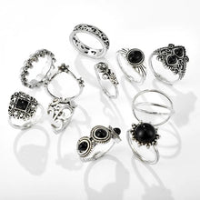 Load image into Gallery viewer, Ring Set - Obsidian - Fashion Jewellery - Set of 11