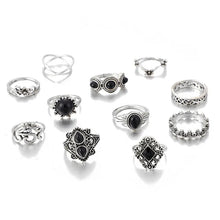 Load image into Gallery viewer, Ring Set - Obsidian - Fashion Jewellery - Set of 11