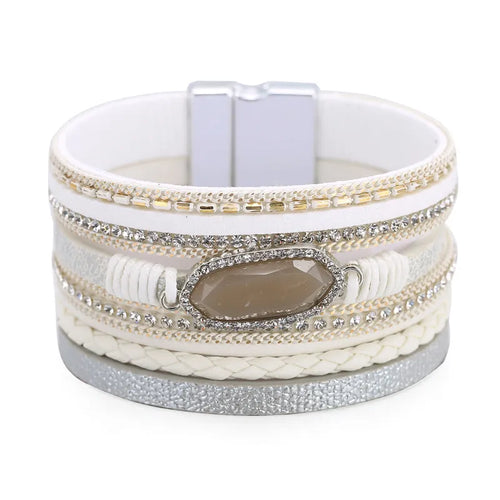 Fashion Multi Layer Magnetic Bracelet with Rhinestones