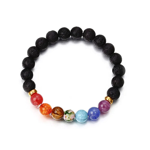 Retro Geometric Natural Stone Volcanic Rock Bracelet