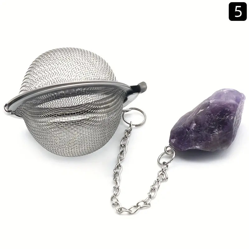 Tea Filter with Crystal Energy Stone Tea Strainers