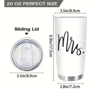 Mr. Mrs. Insulated Stainless Steel Tumbler with Lid