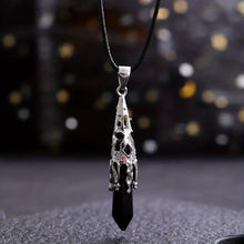 Load image into Gallery viewer, Natural Gemstone Silver Pendulum Necklace