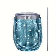 Load image into Gallery viewer, 12oz Sparkling Rhinestone Studded Wine Tumbler