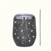 Load image into Gallery viewer, 12oz Sparkling Rhinestone Studded Wine Tumbler