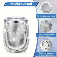 Load image into Gallery viewer, 12oz Sparkling Rhinestone Studded Wine Tumbler