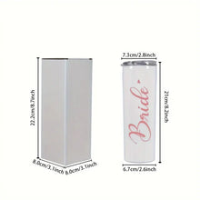 Load image into Gallery viewer, Bridal Wedding Skinny Tumbler with Lid