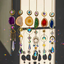 Load image into Gallery viewer, Natural Agate Slice Suncatchers Crystal Prisms Wind Chimes Ornaments