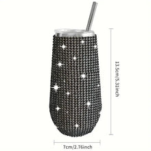 Load image into Gallery viewer, 6oz Sparkling Rhinestone Studded Wine Tumbler (Copy)