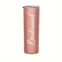 Load image into Gallery viewer, Bridal Wedding Skinny Tumbler with Lid