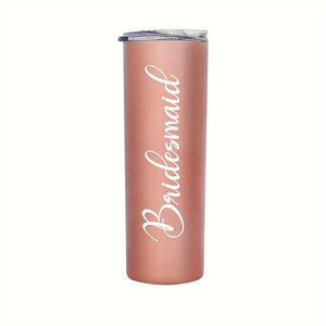 Bridal Wedding Skinny Tumbler with Lid