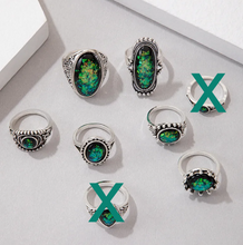 Load image into Gallery viewer, Ring Set - Opal Look - Fashion Jewellery - Set of 6