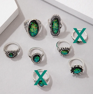 Ring Set - Opal Look - Fashion Jewellery - Set of 6