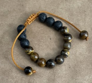 Natural Stone& Lava Stone Rope Twist Unisex Bracelet