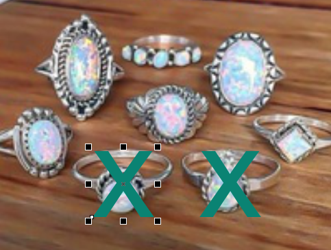 Ring Set 4 - White Opal Look - Fashion Jewellery - Set of 6